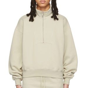 ESSENTIALS Beige 1/2 Zip Pullover Sweatshirt